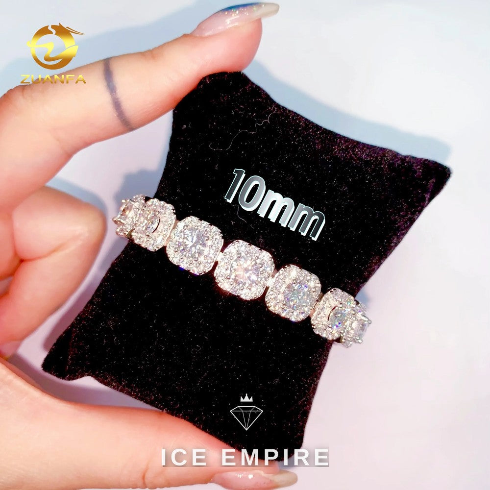 Iced Out Baguette Rose Gold Plated Moissanite Cuban Chain