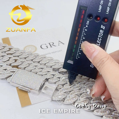 Iced Out Baguette Gold Plated Moissanite Cuban Chain