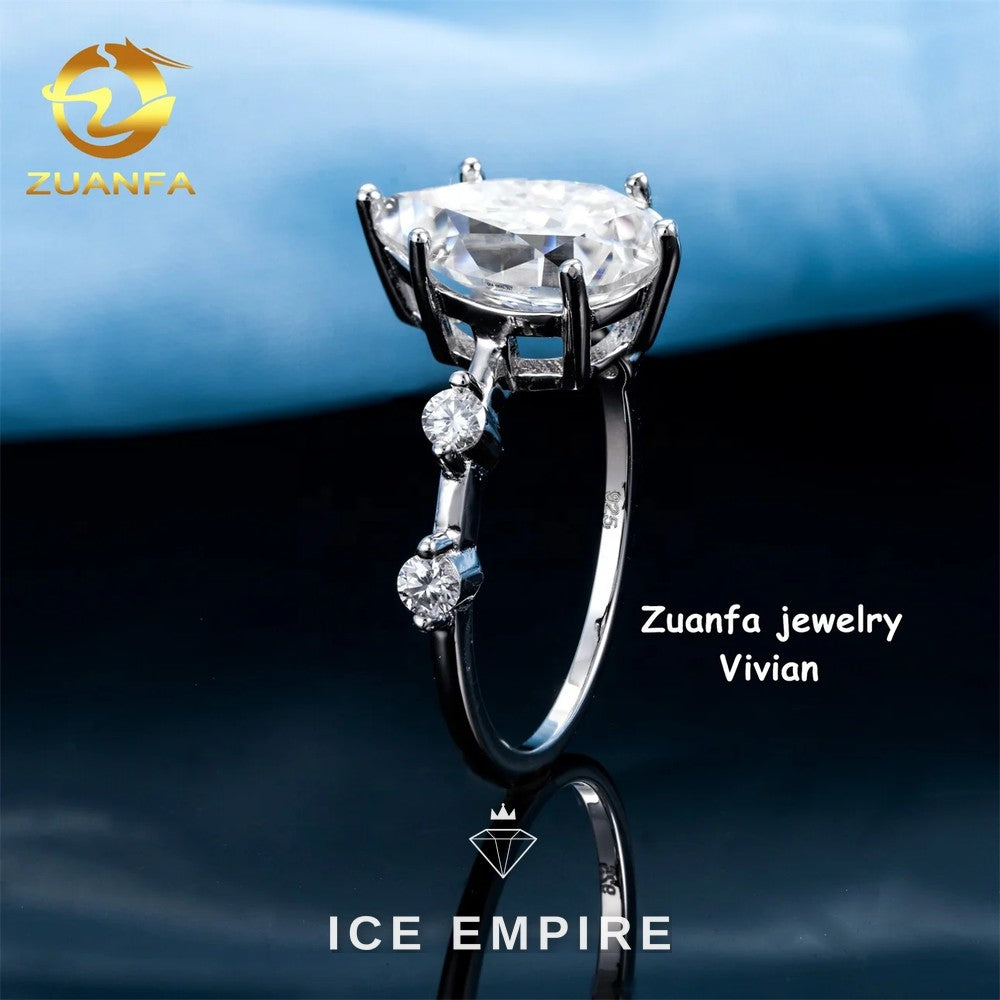 Iced Out 925 Silver Moissanite Ring