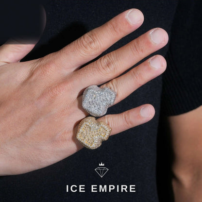 Iced Out Cross 925 Silver Ring