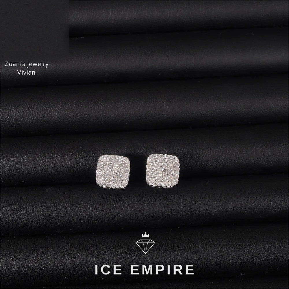 Iced Out 925 Silver Moissanite Earrings