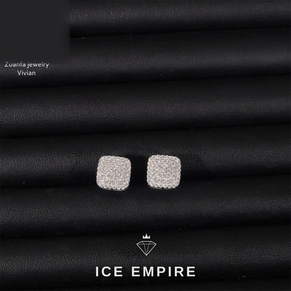 Iced Out 925 Silver Moissanite Earrings