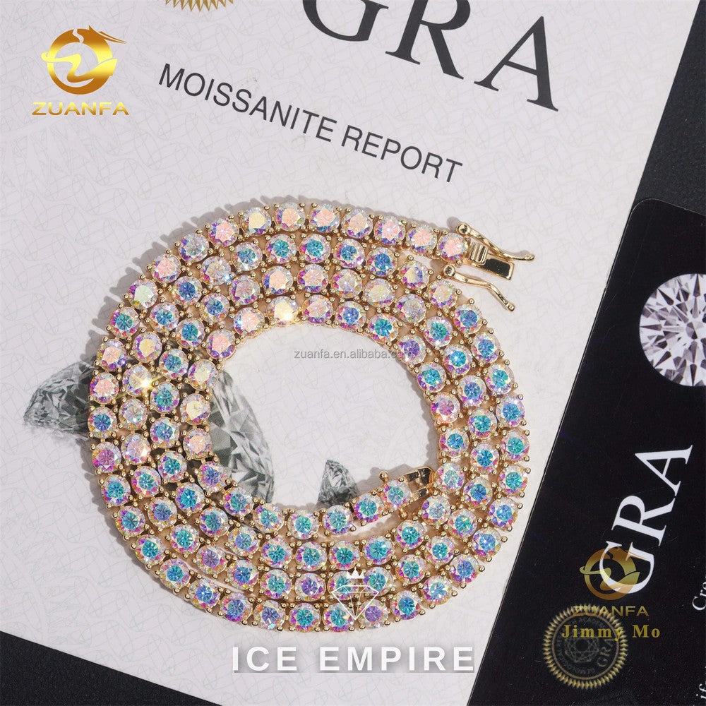 Iced Out Gold Plated Moissanite Cuban Chain