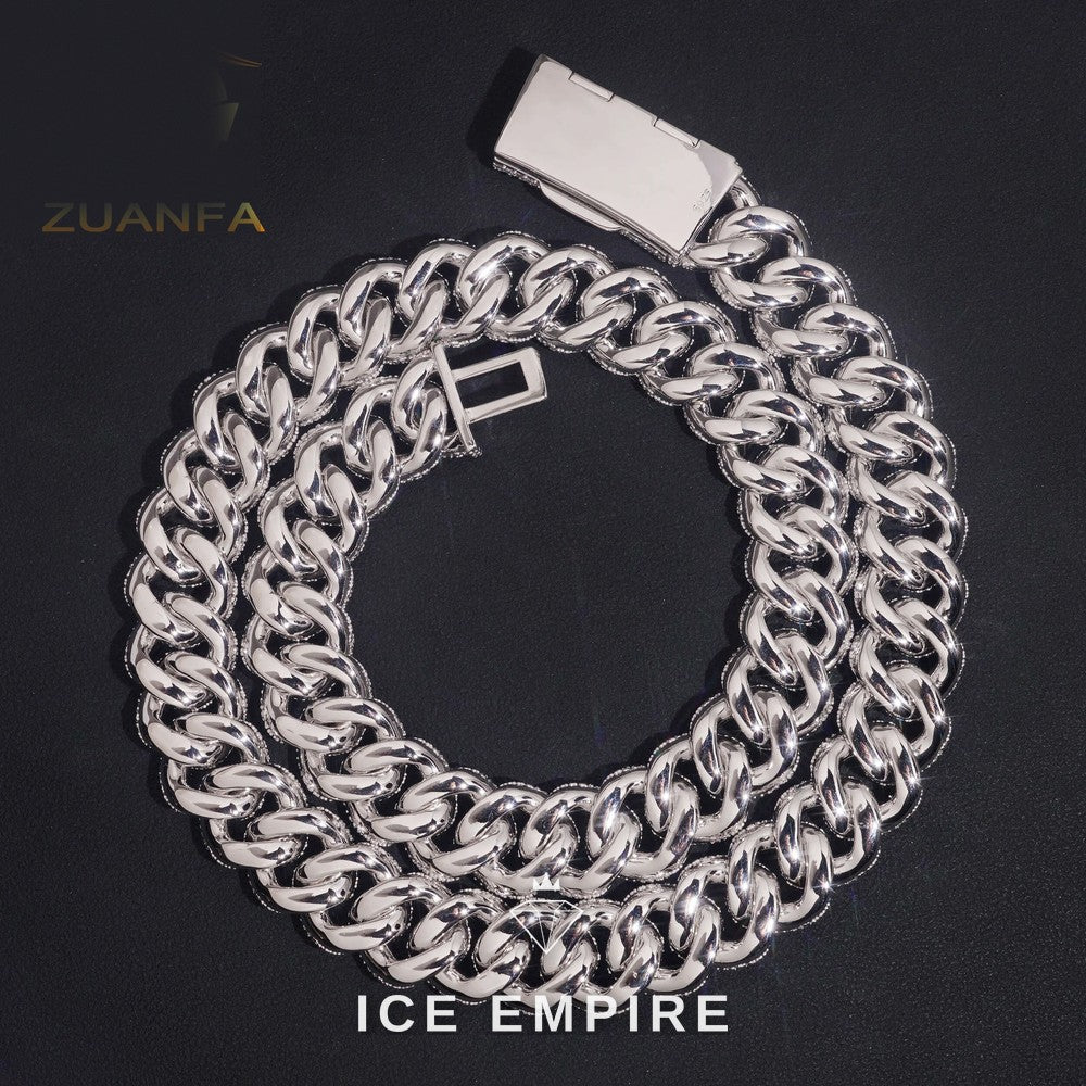 Iced Out Rose Gold Plated Moissanite Cuban Chain