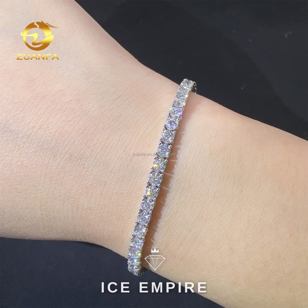 Iced Out 10K Gold Moissanite Tennis Chain