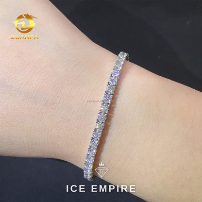Iced Out 10K Gold Moissanite Tennis Chain