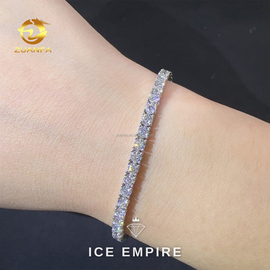 Iced Out 10K Gold Moissanite Tennis Chain
