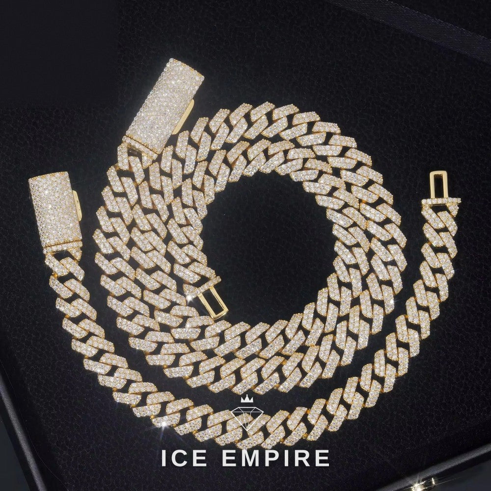 Iced Out Rose Gold Plated Moissanite Cuban Chain