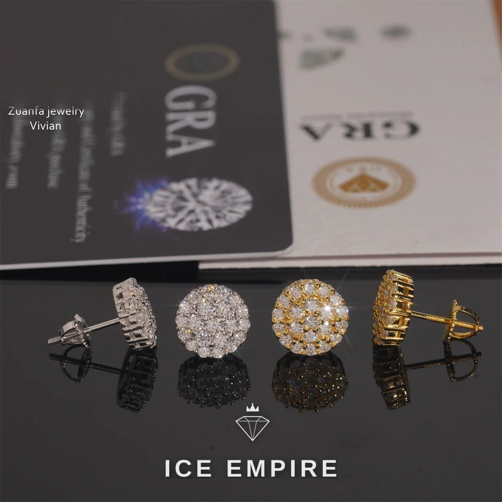Iced Out Rose Gold Plated Moissanite Earrings