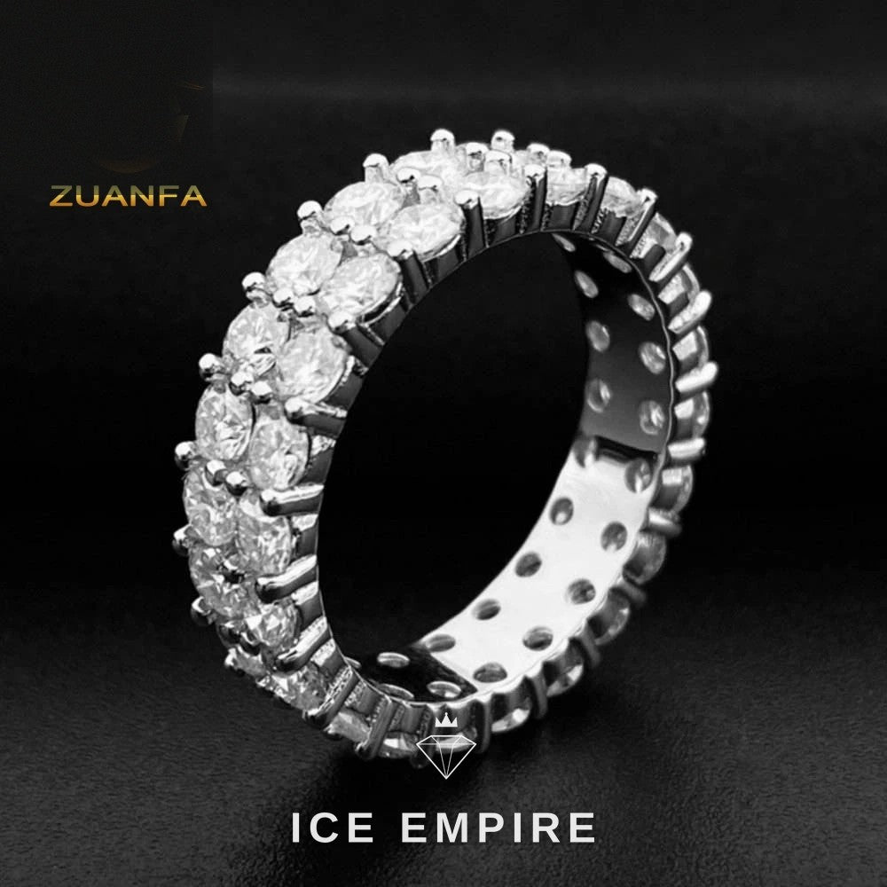 Iced Out 925 Silver Moissanite Ring