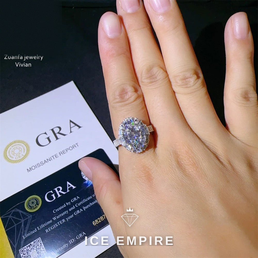 Iced Out 925 Silver Moissanite Ring