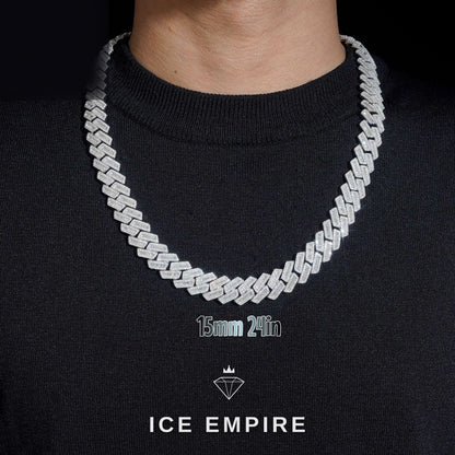 Iced Out Baguette Rose Gold Plated Moissanite Cuban Chain