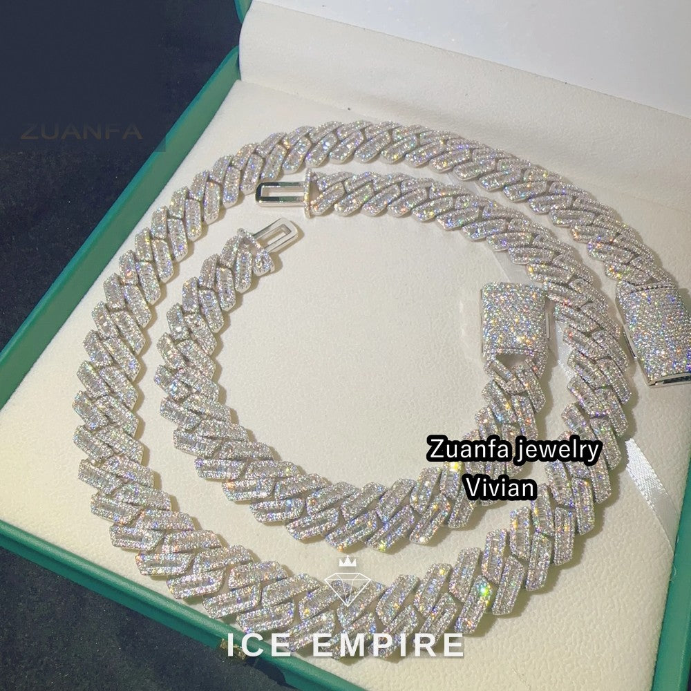 Iced Out Rose Gold Plated Moissanite Cuban Chain