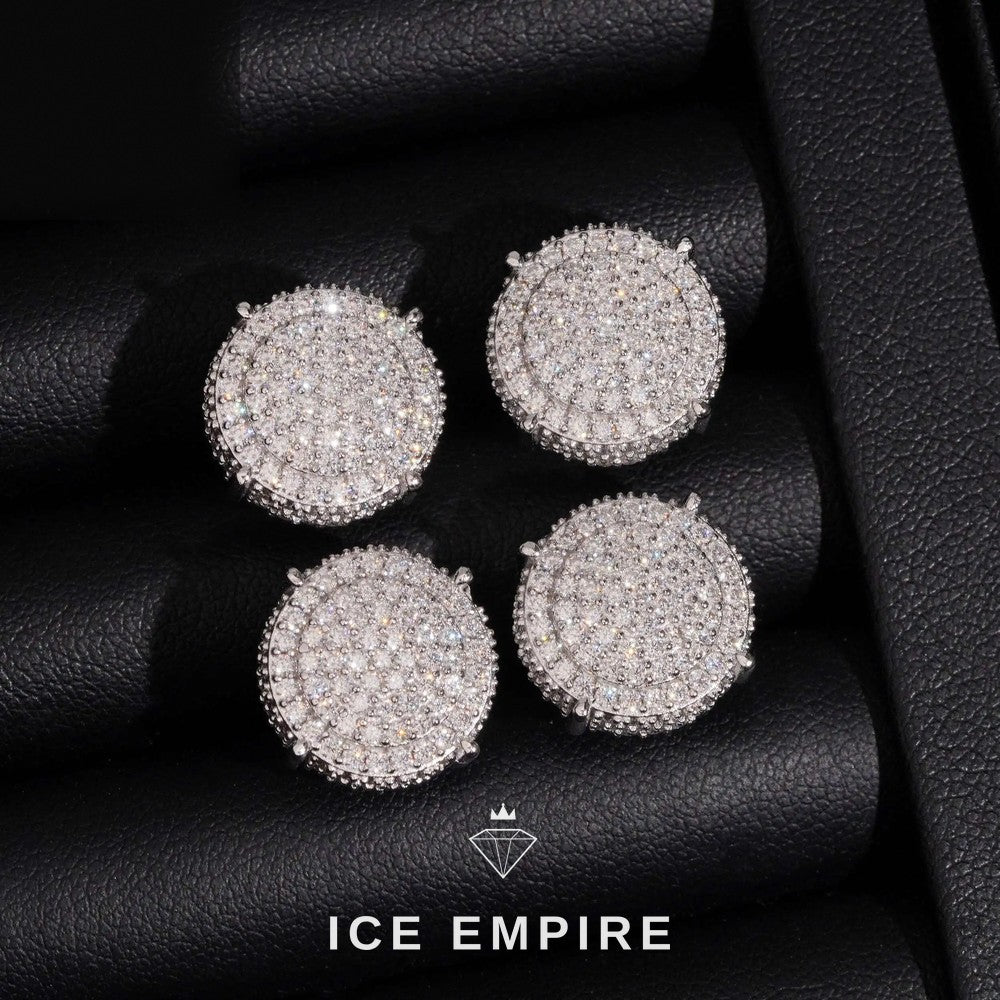 Iced Out Gold Plated Moissanite Stud Earrings