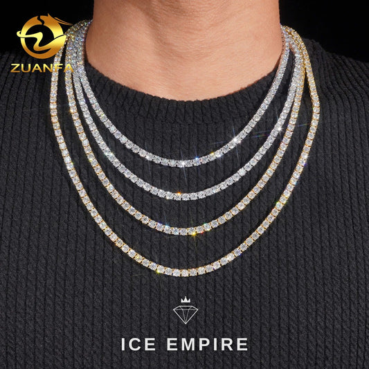 Iced Out Rose Gold Plated Moissanite Tennis Chain