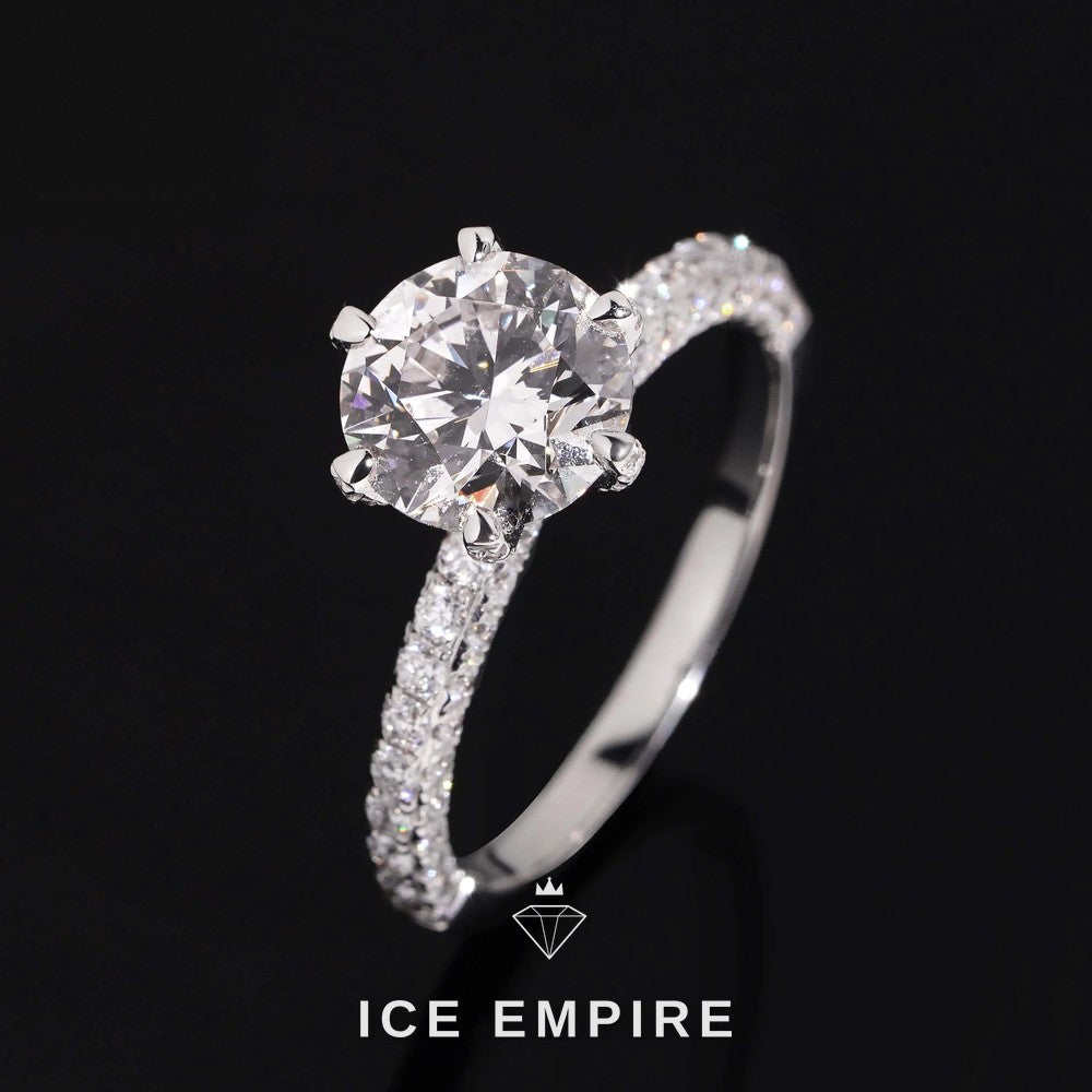 Iced Out Gold Plated Lab Grown Diamond Wedding Band
