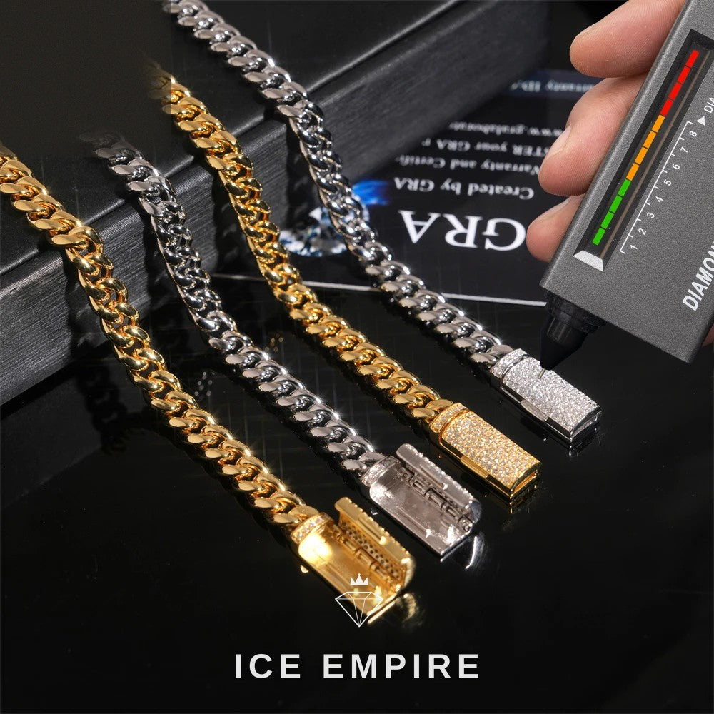 Iced Out Gold Plated Moissanite Cuban Chain