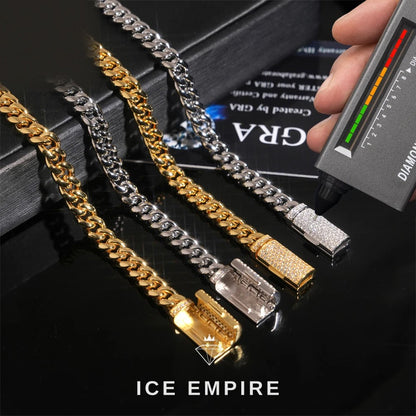Iced Out Gold Plated Moissanite Cuban Chain