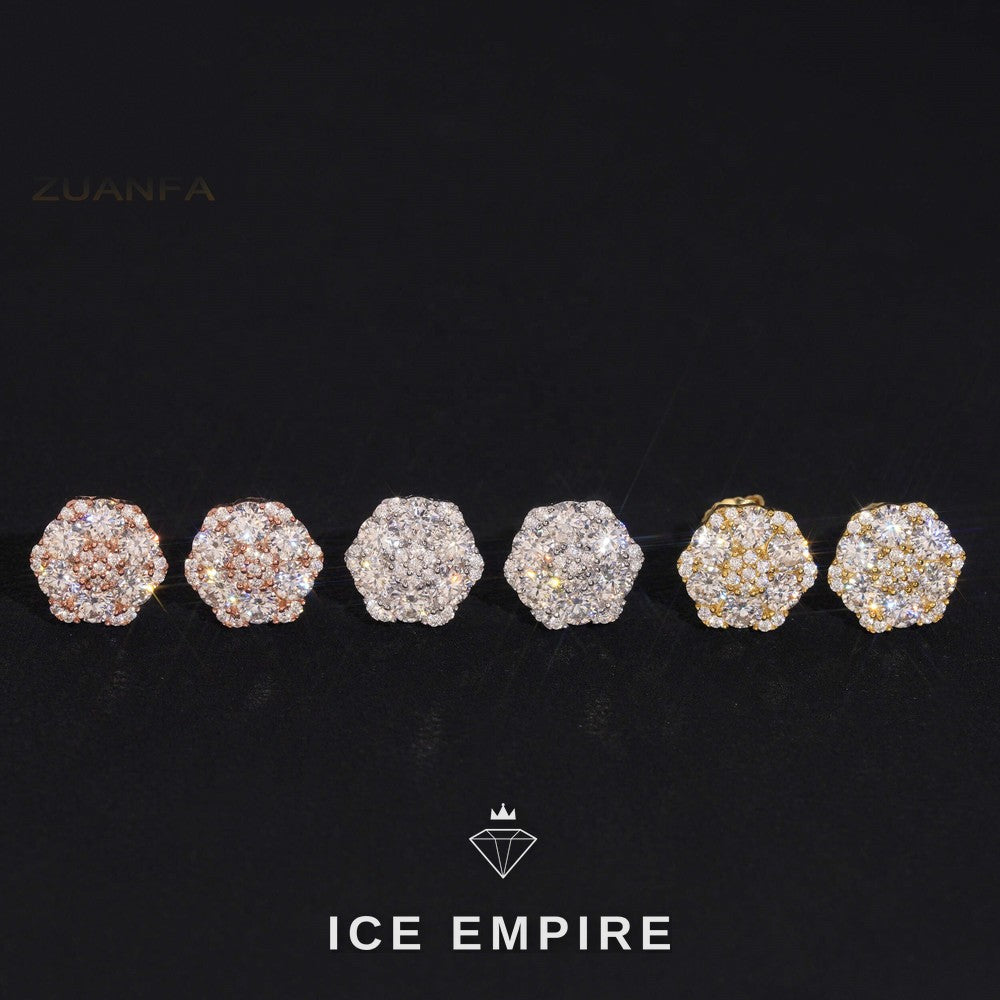 Iced Out 925 Silver Moissanite Earrings