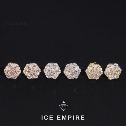 Iced Out 925 Silver Moissanite Earrings