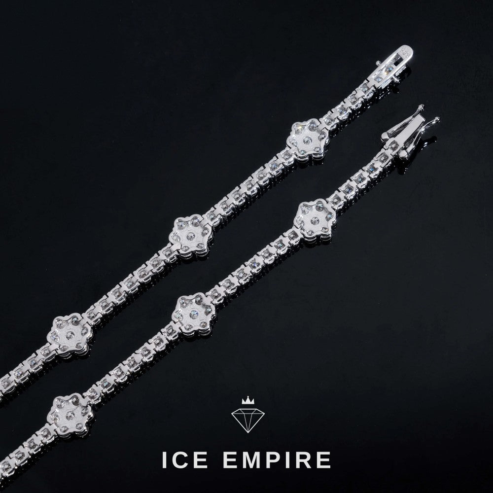 Iced Out 925 Silver Moissanite Tennis Chain