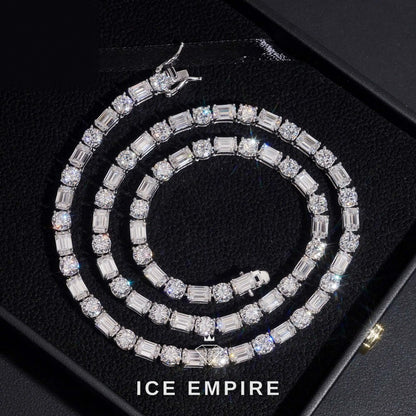 Iced Out 925 Silver Moissanite Tennis Chain