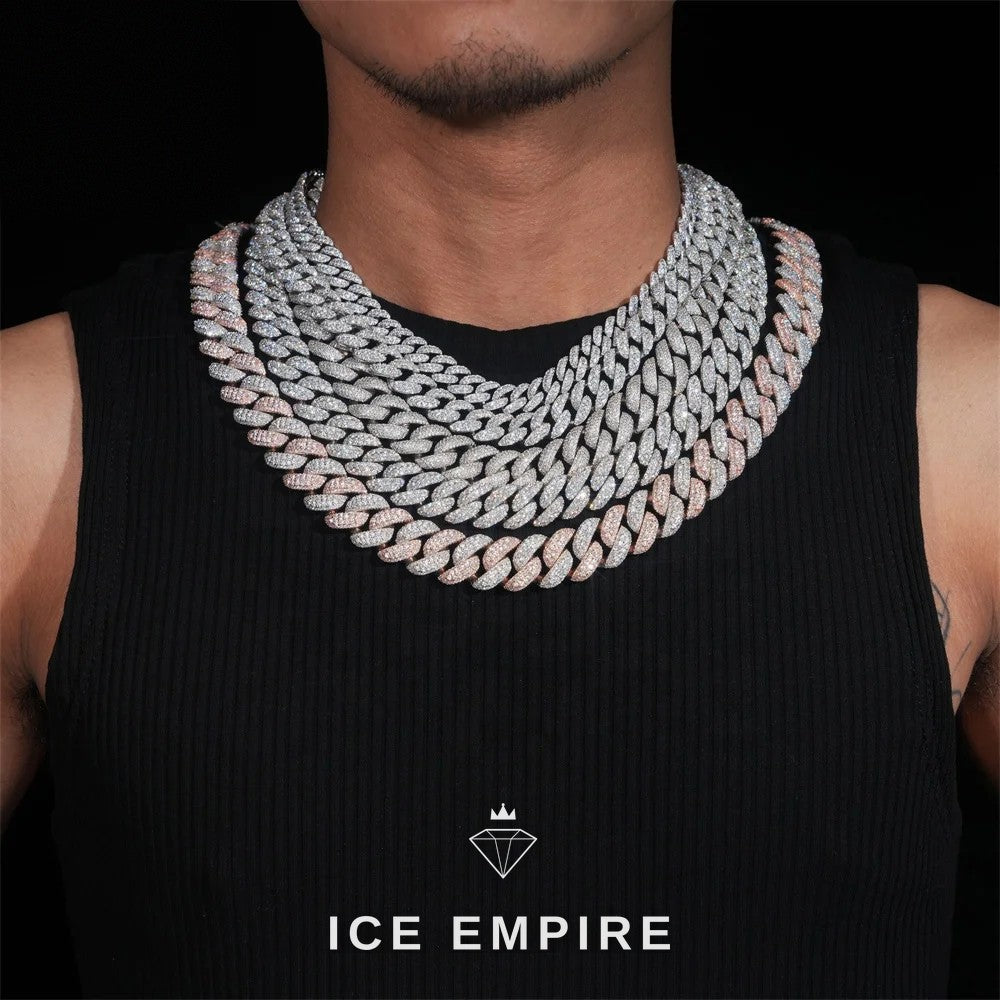 Iced Out Rose Gold Plated Moissanite Cuban Chain