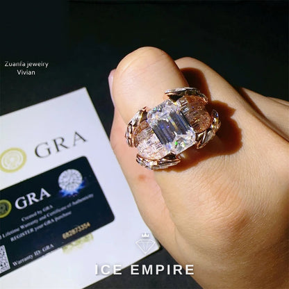 Iced Out 925 Silver Moissanite Ring