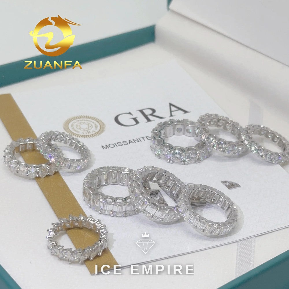 Iced Out Gold Plated Moissanite Wedding Band
