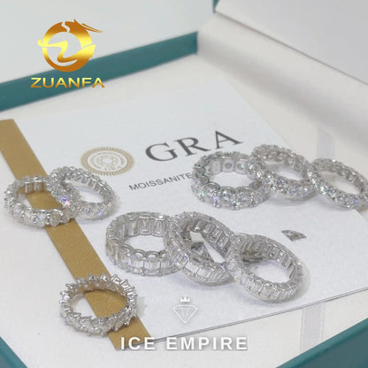 Iced Out Gold Plated Moissanite Wedding Band