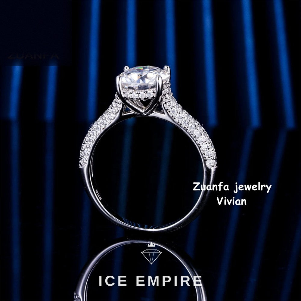 Iced Out 925 Silver Moissanite Ring