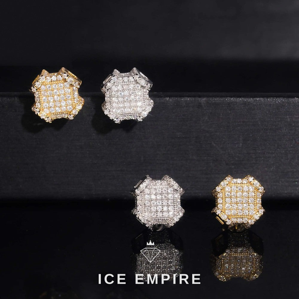 Iced Out 925 Silver Moissanite Stud Earrings