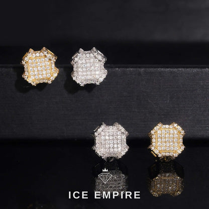Iced Out 925 Silver Moissanite Stud Earrings