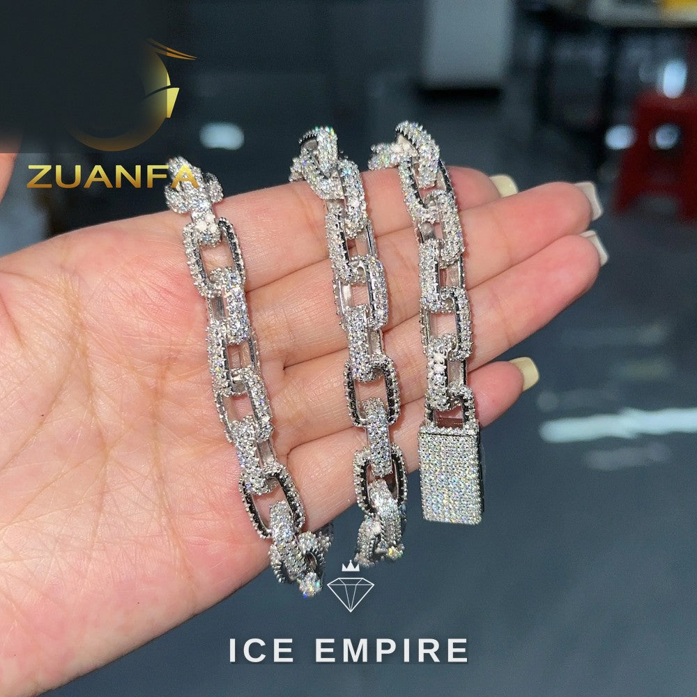 Iced Out Rose Gold Plated Moissanite Cuban Chain