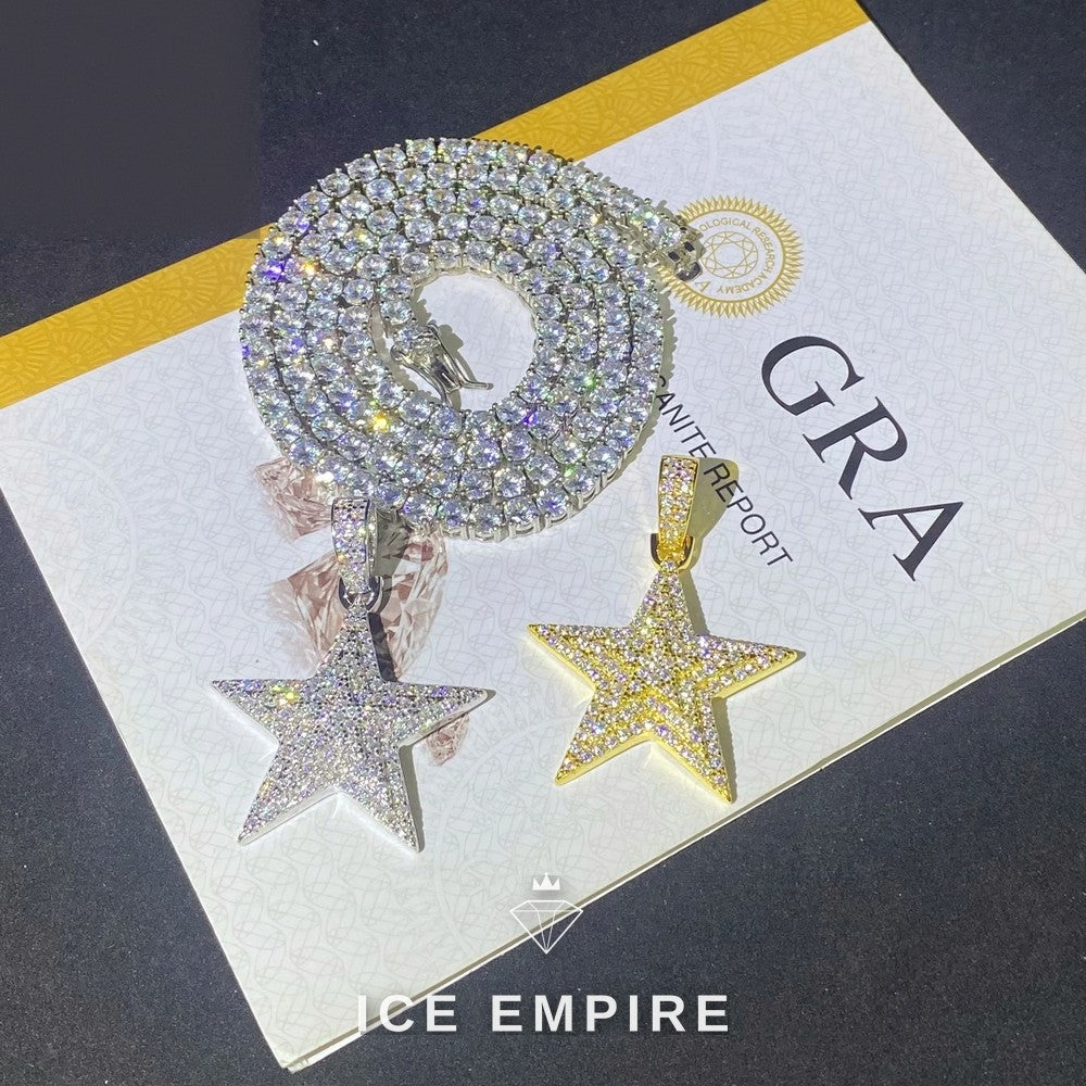 Iced Out 925 Silver Moissanite Pendant