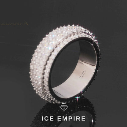 Iced Out 925 Silver Moissanite Ring