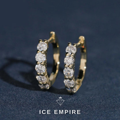 Iced Out Rose Gold Plated Lab Grown Diamond Hoop Earrings