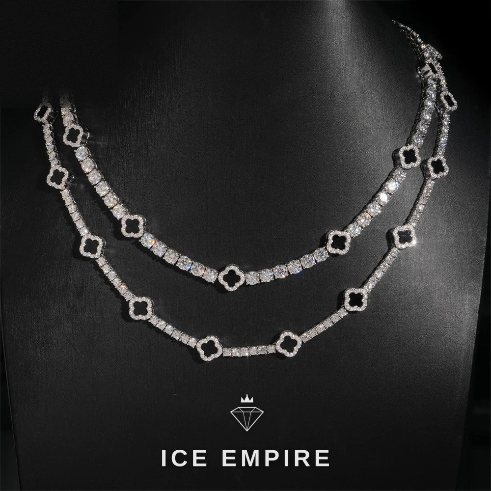 Iced Out 925 Silver Moissanite Tennis Chain