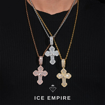 Iced Out Baguette Rose Gold Plated Pendant