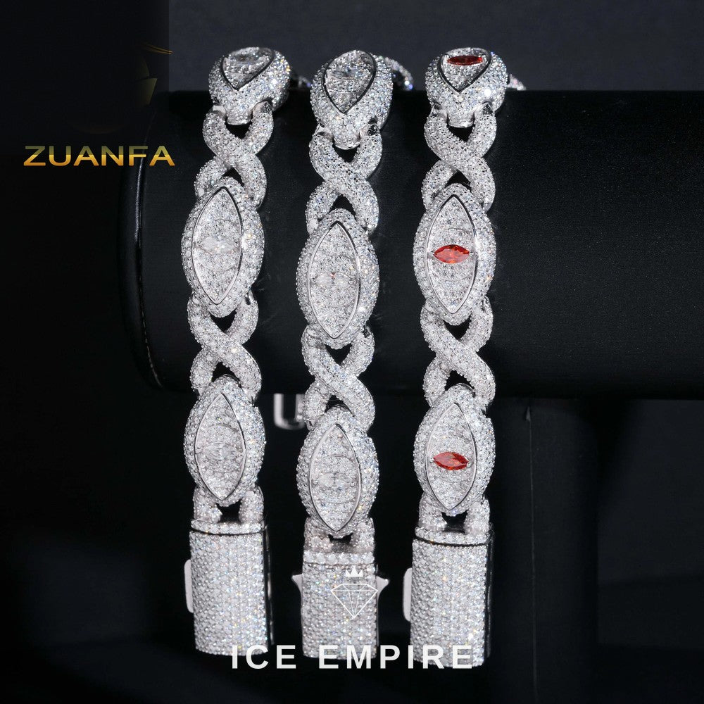 Iced Out 925 Silver Moissanite Cuban Chain
