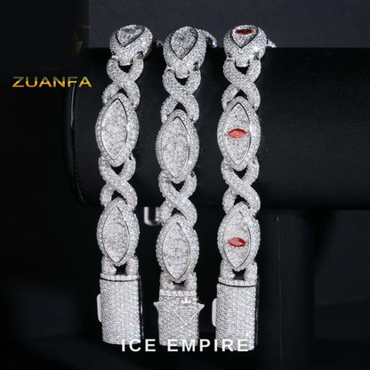 Iced Out 925 Silver Moissanite Cuban Chain
