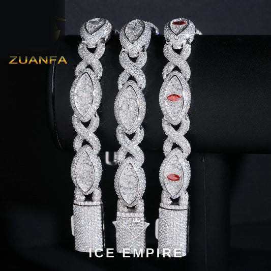 Iced Out 925 Silver Moissanite Cuban Chain