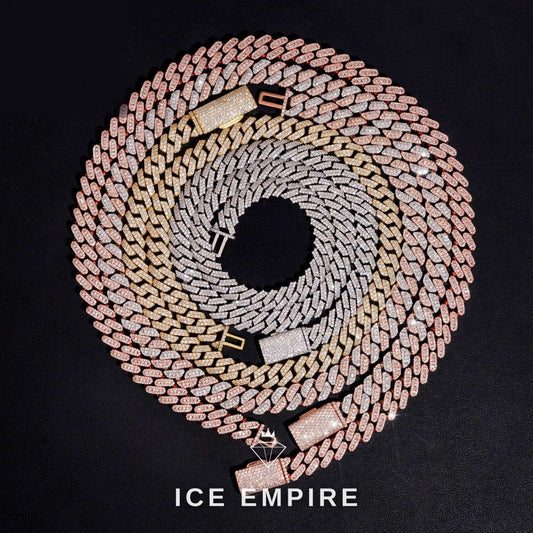Iced Out Rose Gold Moissanite Cuban Chain