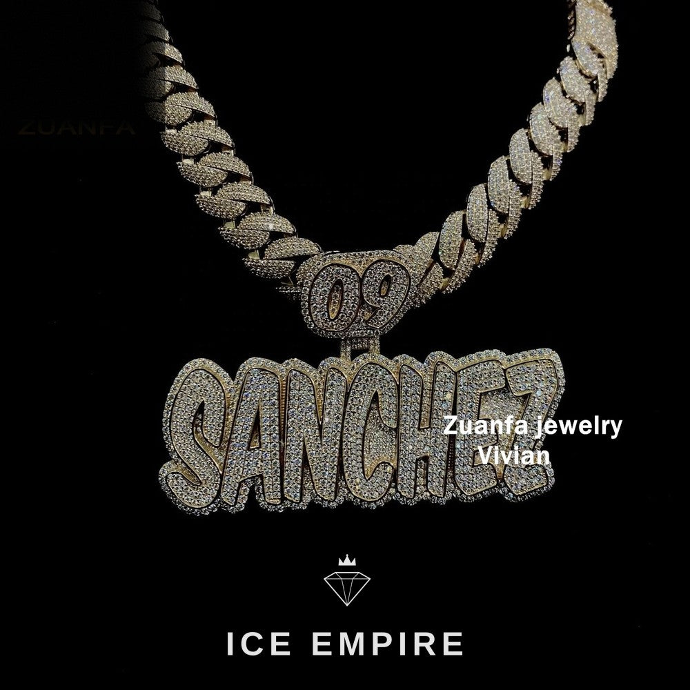 Iced Out Rose Gold Plated Moissanite Pendant