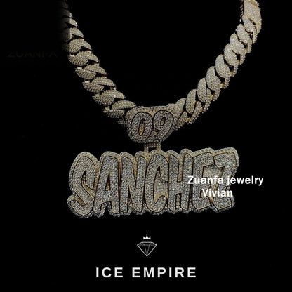 Iced Out Rose Gold Plated Moissanite Pendant