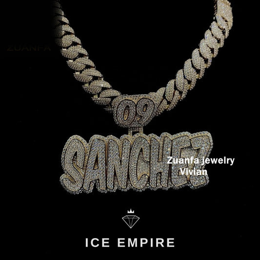Iced Out Rose Gold Plated Moissanite Pendant