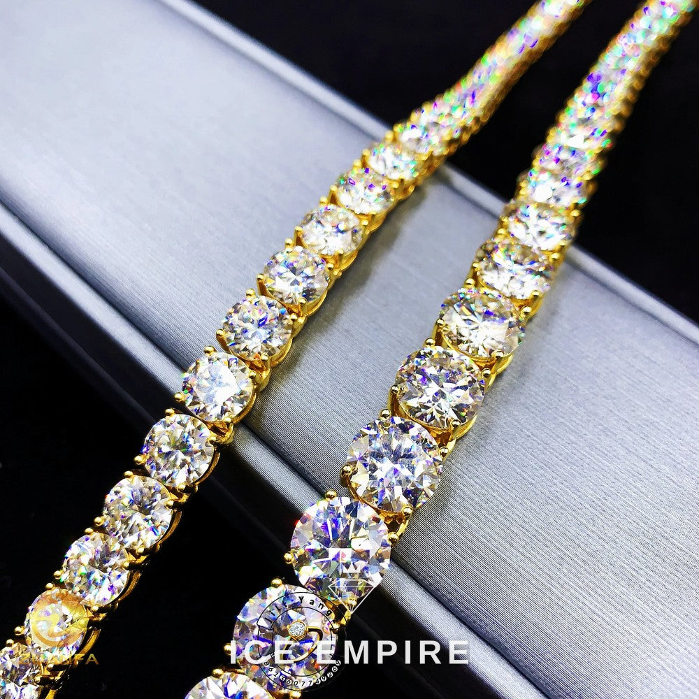 Iced Out Rose Gold Plated Moissanite Cuban Chain