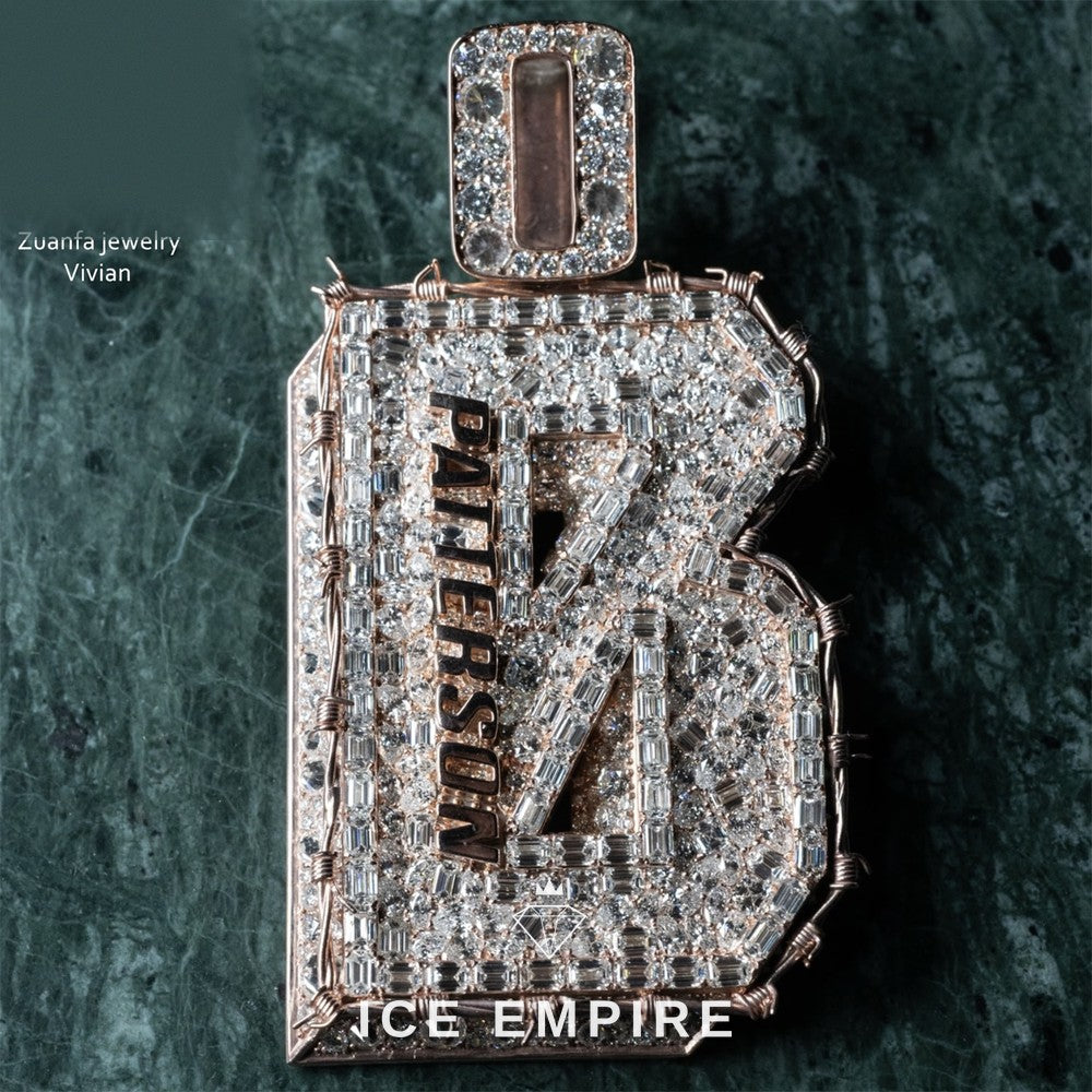Iced Out Cross Gold Plated Moissanite Pendant