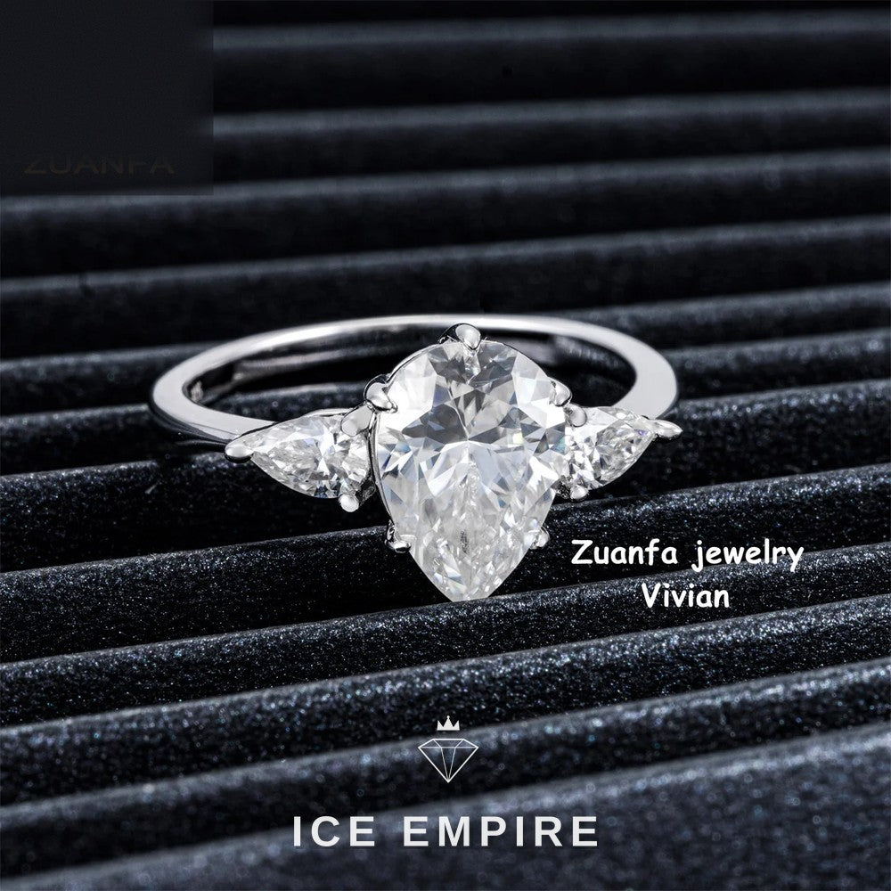 Iced Out 925 Silver Moissanite Ring