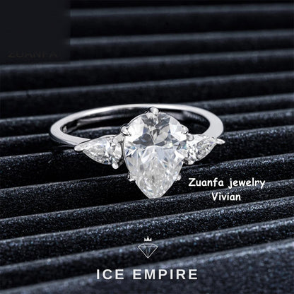 Iced Out 925 Silver Moissanite Ring
